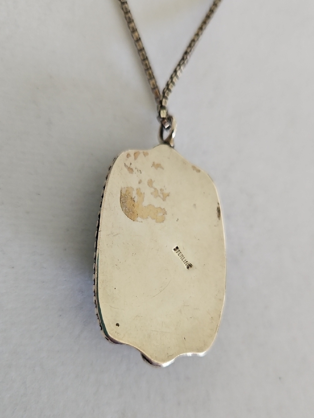 Vintage Sterling Silver Turquoise Pendant - Picture 12 of 15